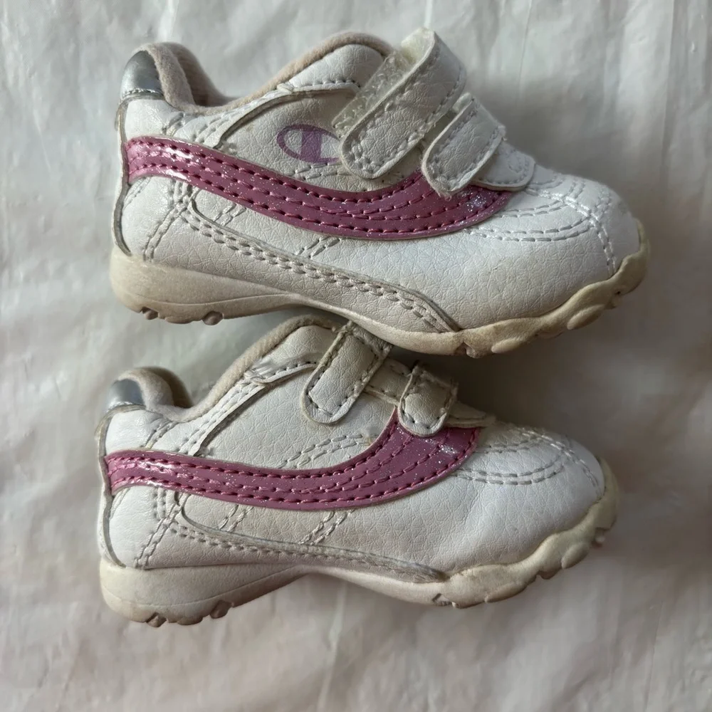 Champion White Pink Baby Walker Sneaker SZ 2W Gently Worn